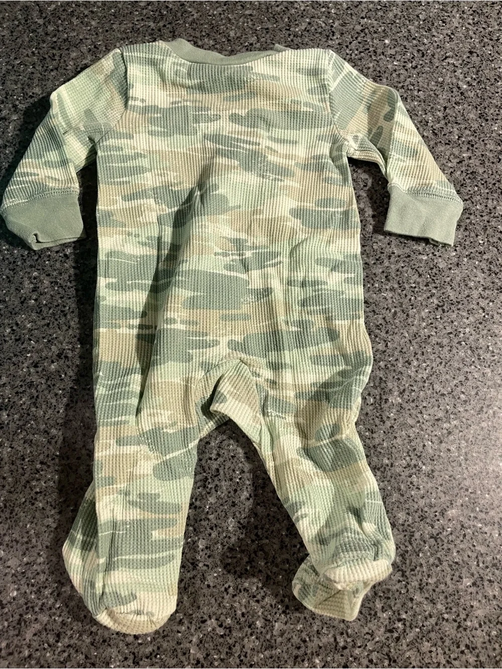 Carter's Green Camo Ribbed Footed One-Piece